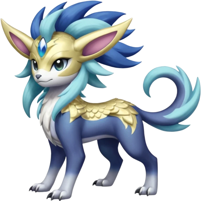 Shiny Sunny furry scaly painted Asian pastel-gradient Absol-Meloetta-Solgaleo-Luxray-Suicune-fusion emoji