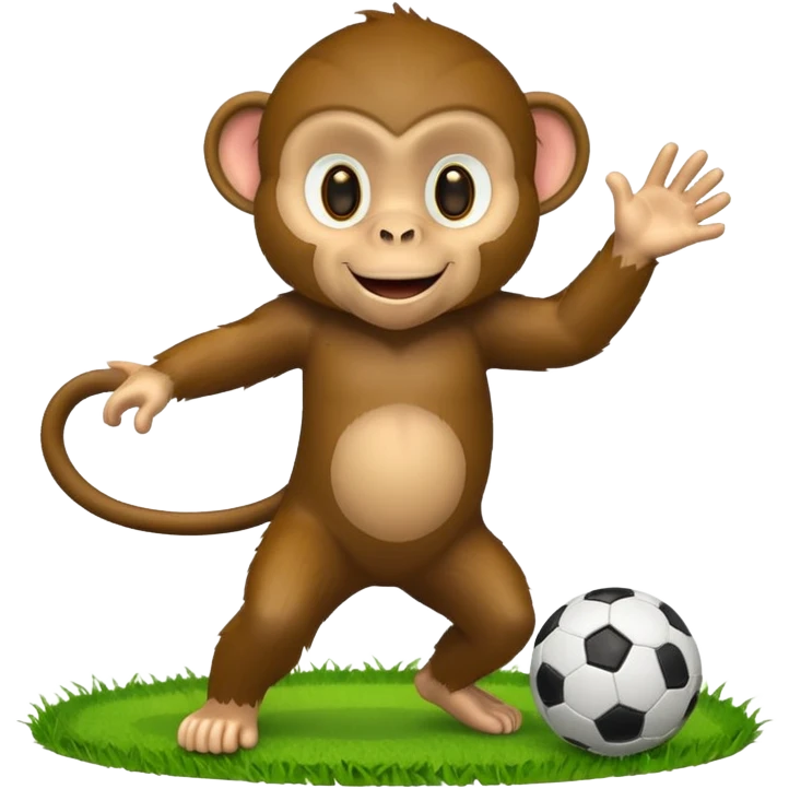 Monkey playing soccer emoji