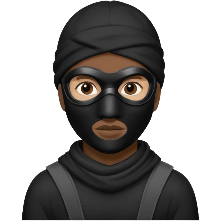 Black and white robber emoji