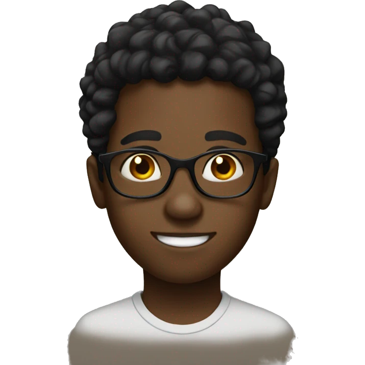 Black boy with glasses and locks emoji