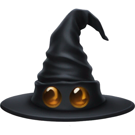 a black witch hat emoji