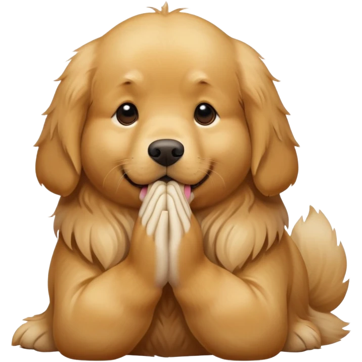 Golden retriever praying  emoji