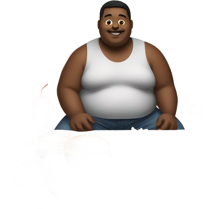 Huge fat person with food emoji