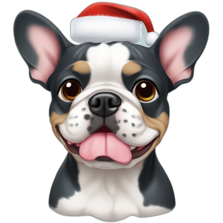 merle frenchie christmas hat emoji