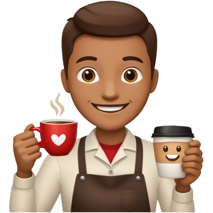 barista with big cup of coffee emoji