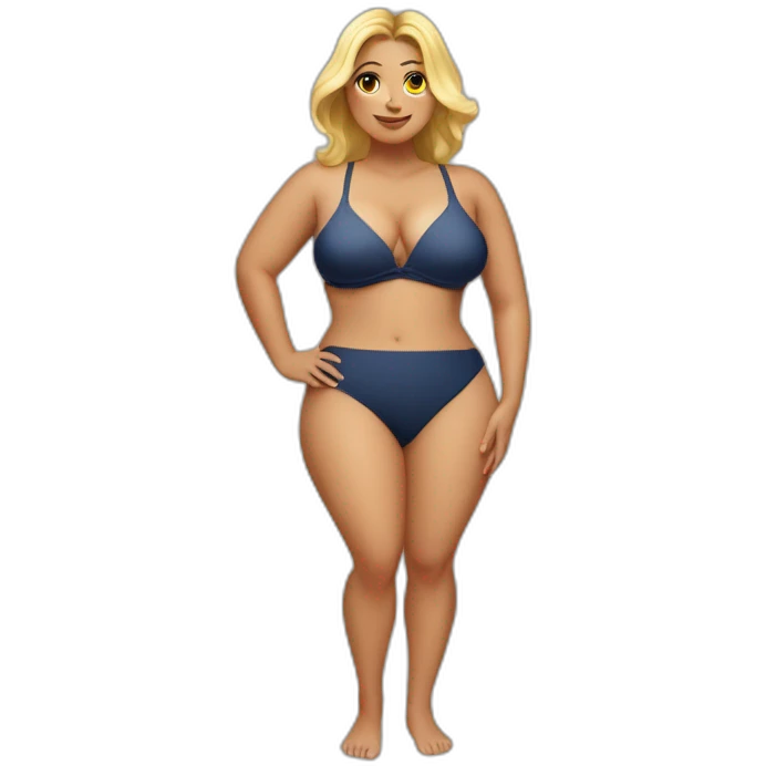 Slim-Thicc caucasian woman swimsuit posing (hourglass figure) emoji