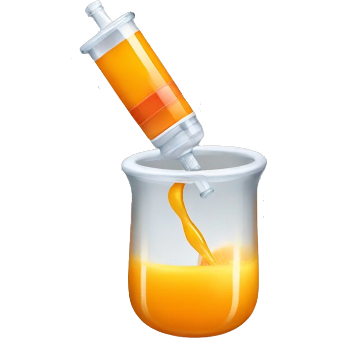 a syringe with orange juice emoji