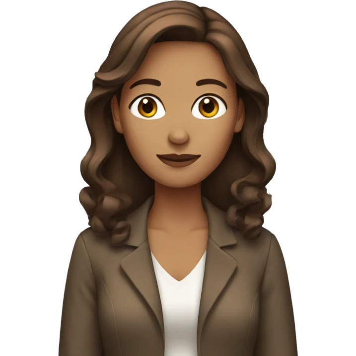 woman with brown hair emoji