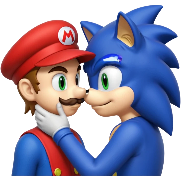 Sonic and mario kiss emoji