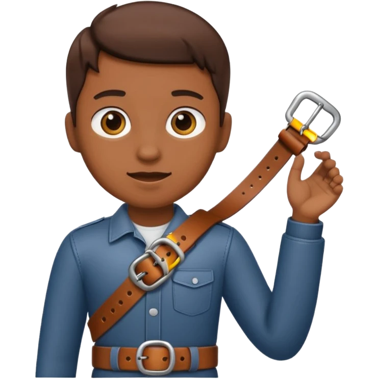 Holding a belt emoji