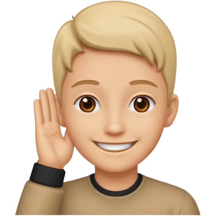 orecchio con mano dietro emoji