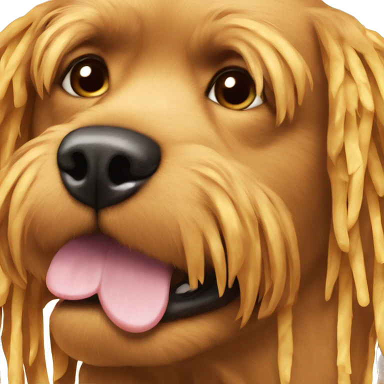 Dog mange les frittes  emoji