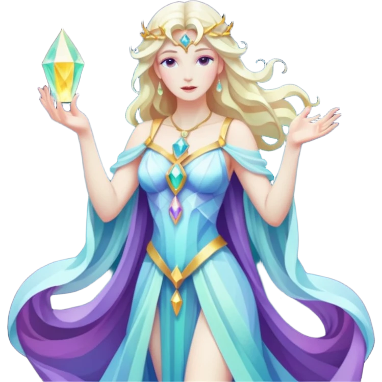 fantasy magic tarot card low poly goddess emoji