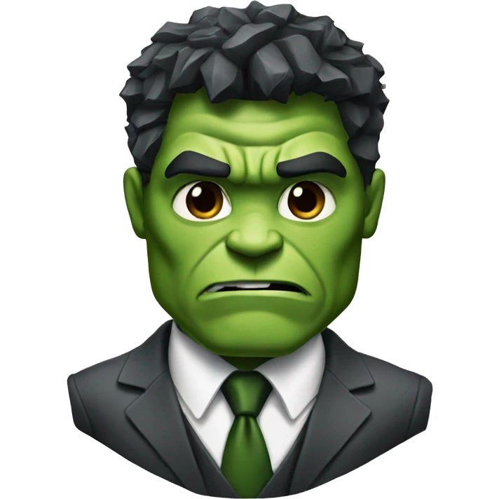 The Hulk wearing a suit and tie emoji