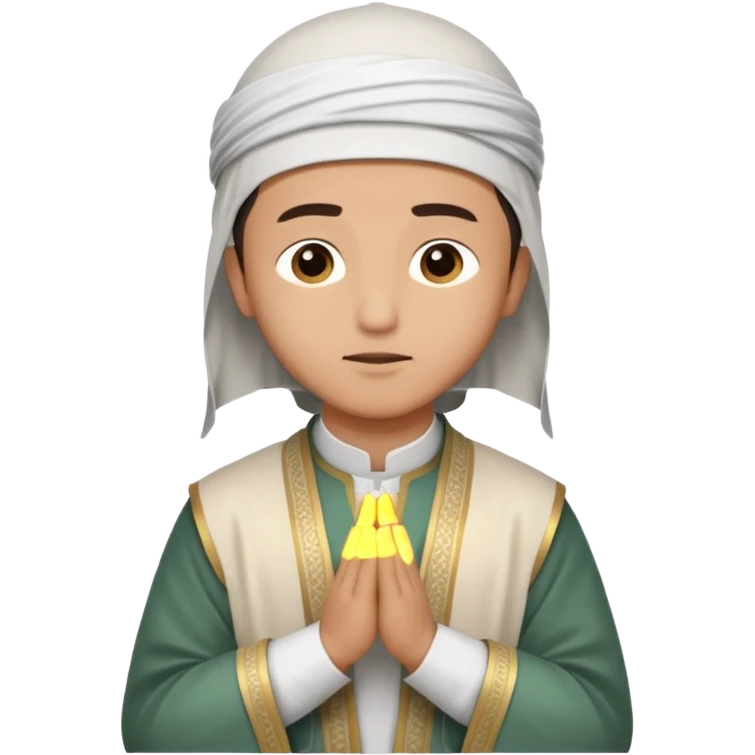 Make a person praying in Islam religion make it face 90° to the left emoji