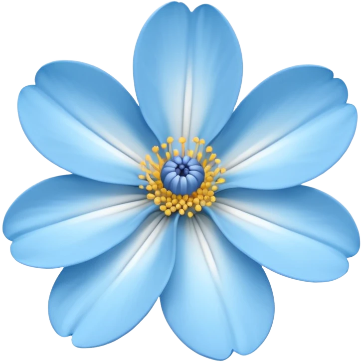 light blue flower with white middle emoji