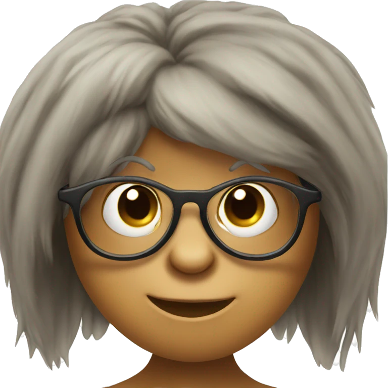 Girl monkey with glasses emoji
