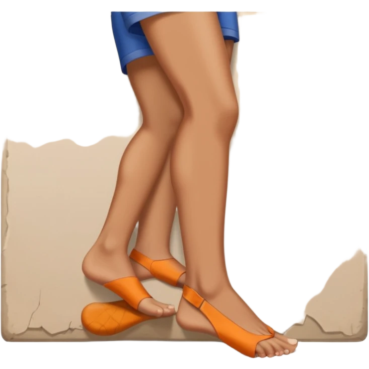 A women standing with her fot and big toe pressed against a wall, facing the wall, for rehab purposes emoji