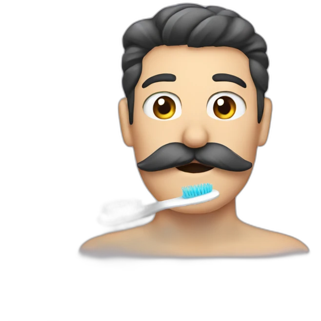 toothbrush mustache emoji