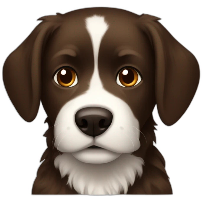 dark fur with brown white dog emoji