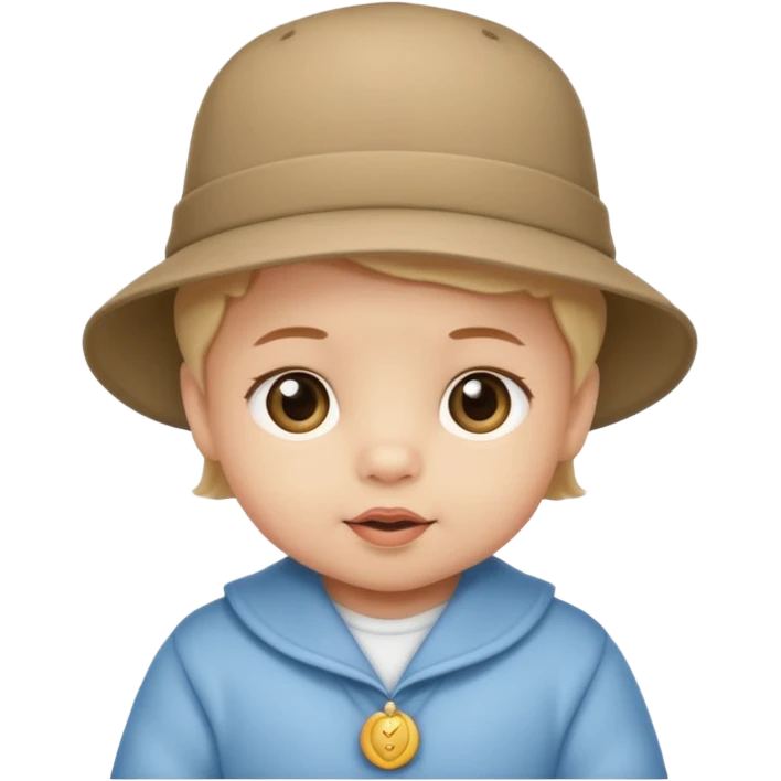 baby unique looking with hat emoji