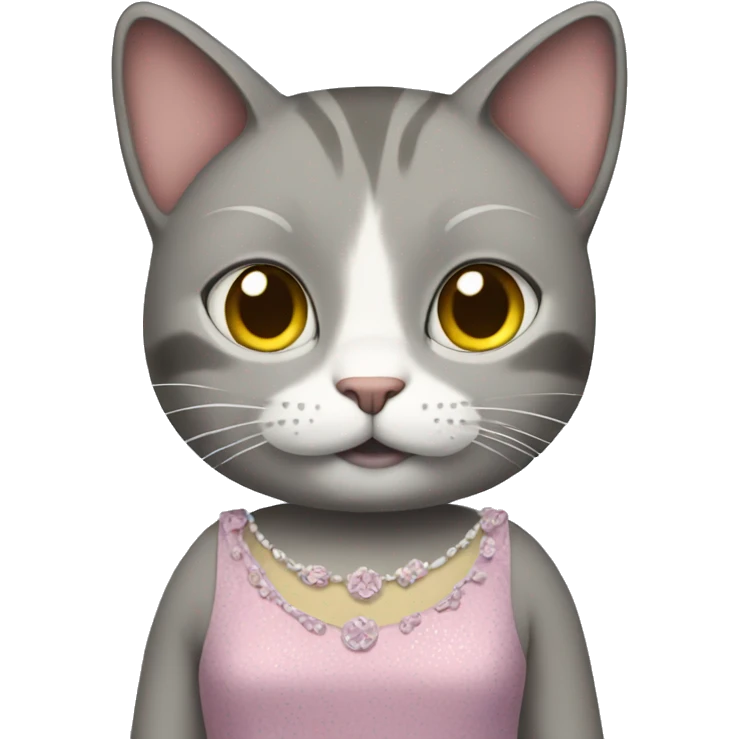 Cat with a dress emoji