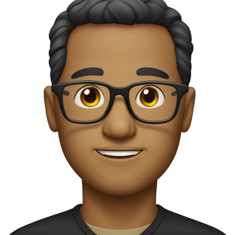 Me wearing black rimmed glasses emoji