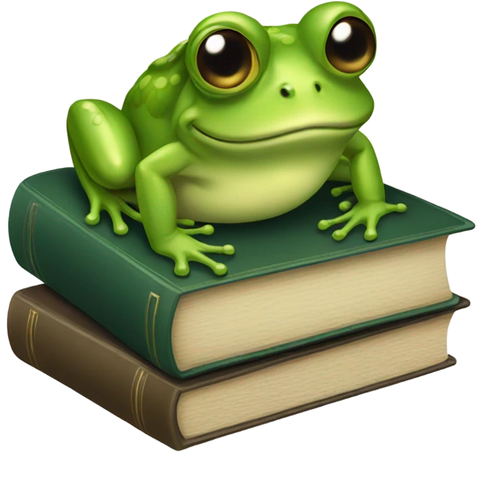 Books with frog on it emoji