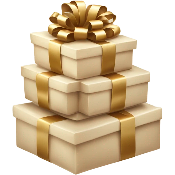 Light beige Christmas gifts under a Christmas tree  emoji