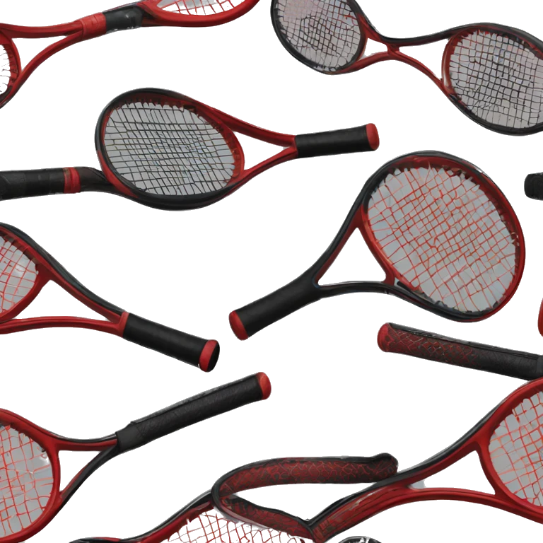  luxury Tennis racket in black and cherry red emoji
