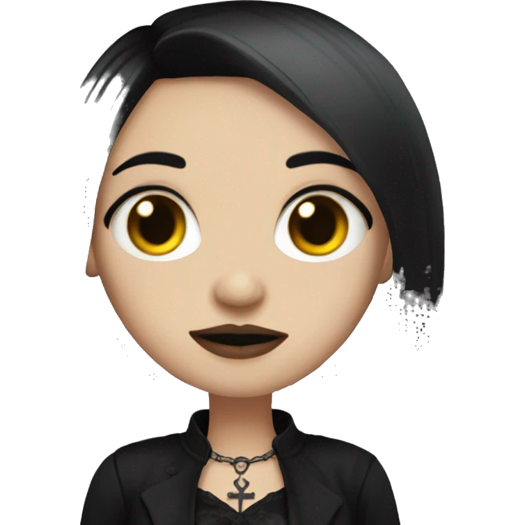Goth girl with black hair  emoji