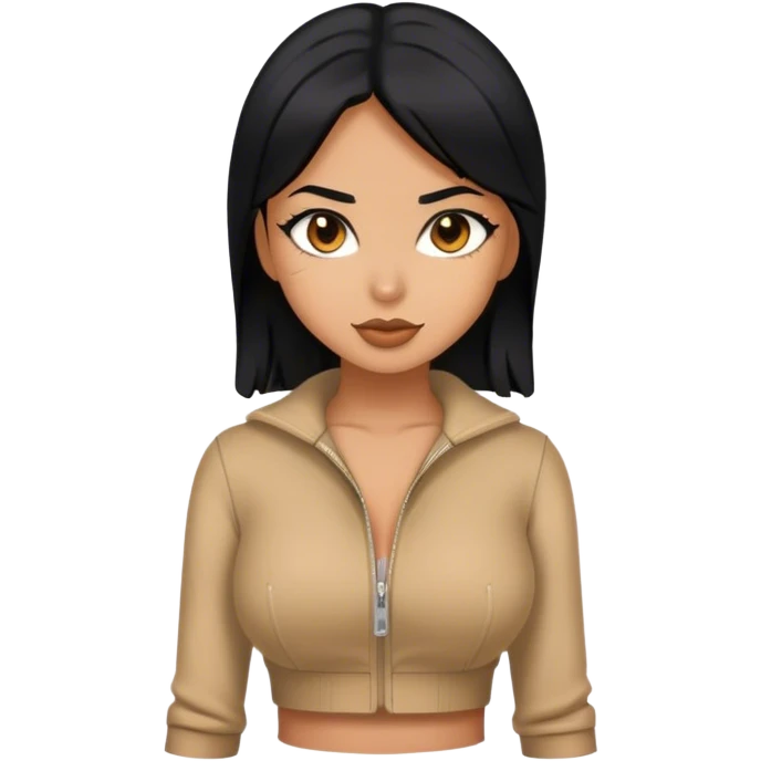 Tan girl with black hair and hot outfit emoji