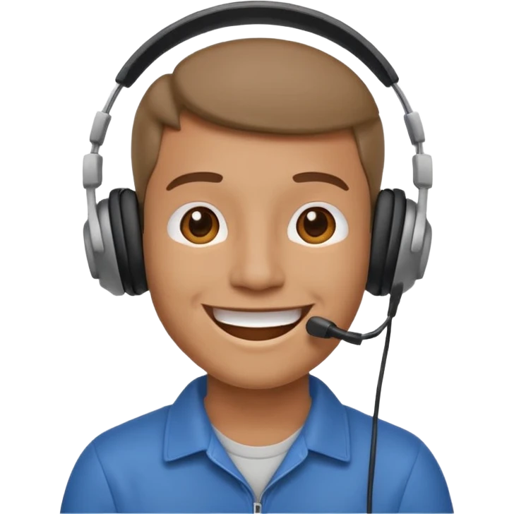 happy guy listening to music on a headset emoji