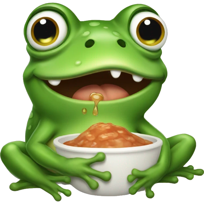 frog pepe is crying and eating emoji