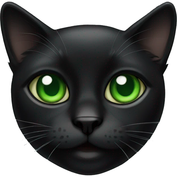 Black minx cat with green eyes emoji