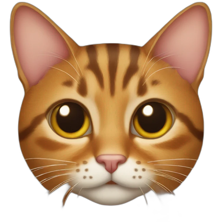 Tabby cat with big ears half ginger half tortoiseshell emoji