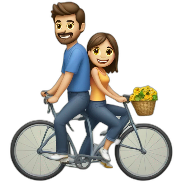 hombre y mujer montando juntos en una bicicleta cada uno emoji
