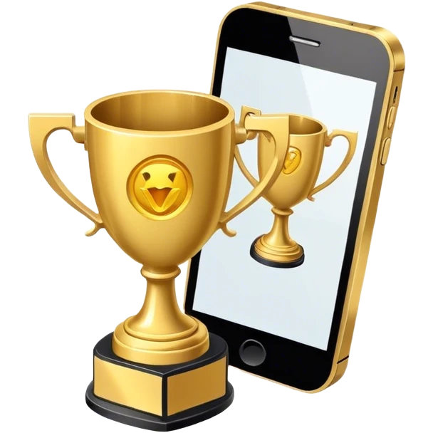 a trophy in a mobile phone emoji