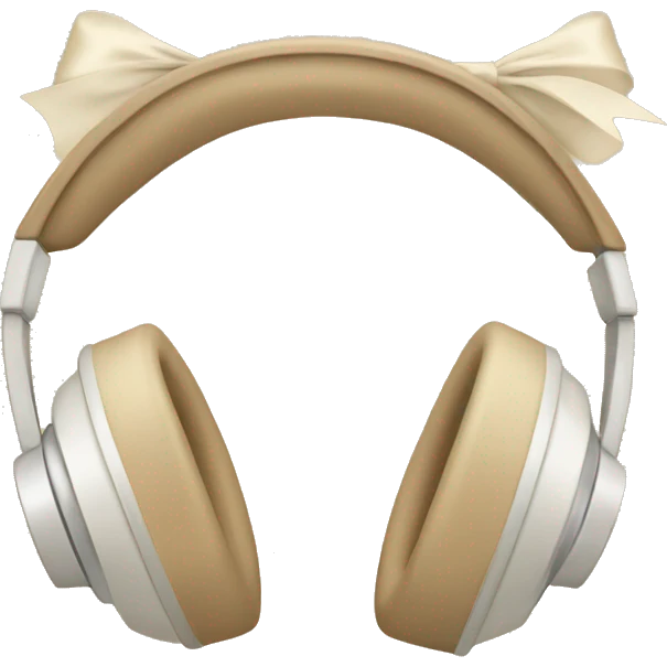 beige headphones with beige bows emoji