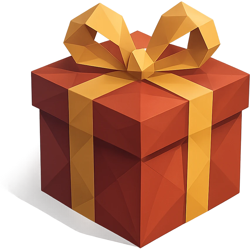 low-poly 3D gift box emoji