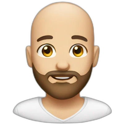 Shaved head Long beard young man emoji