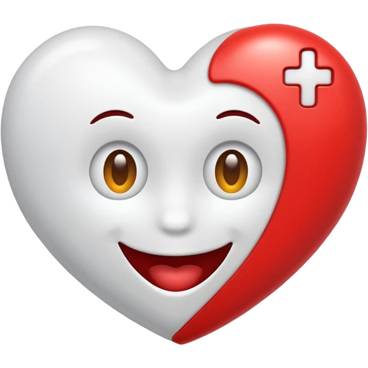 Un sourire avec un coeur emoji