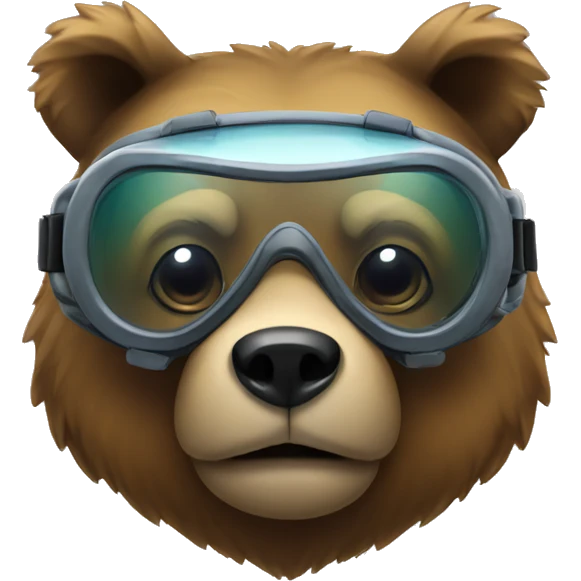 bear with diving goggles emoji