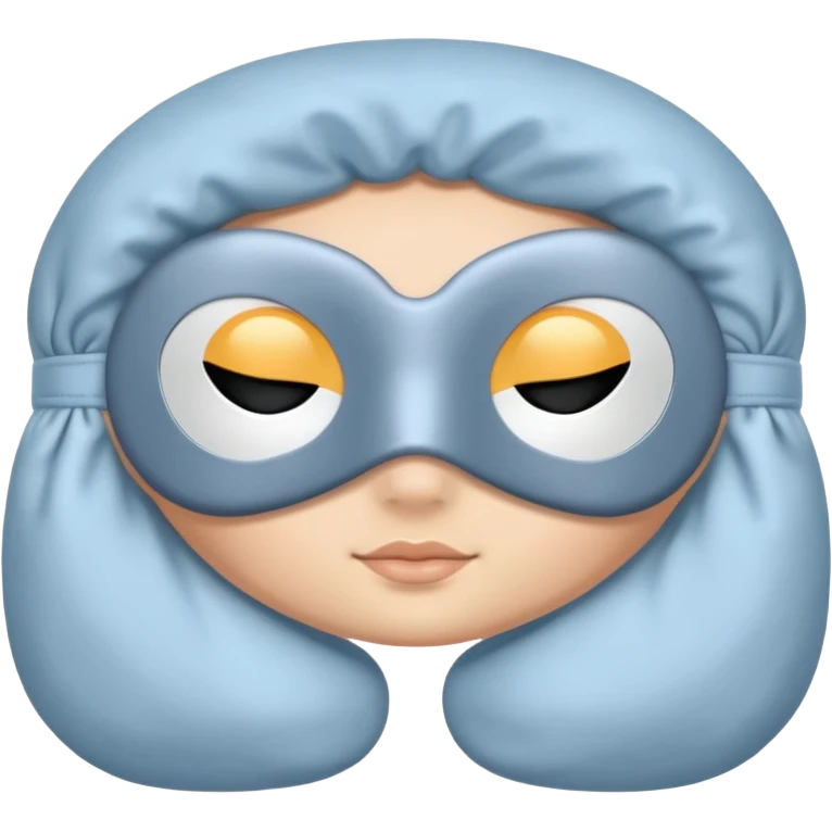 emoji of an isolated silky sleep mask, no eyes, no face, no character features, smooth satin texture with gentle shine, pastel grey-blue color, soft rounded shape, cozy winter pajama mood, soft shadows emoji