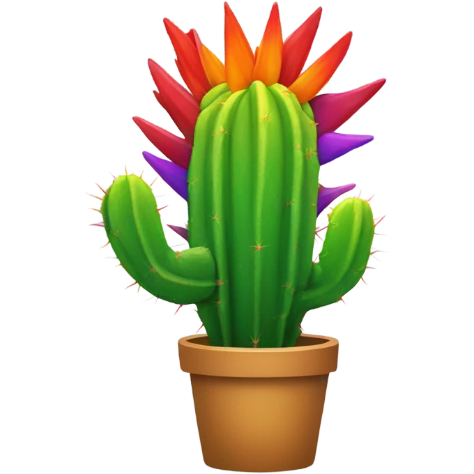 Rainbow cactus emoji