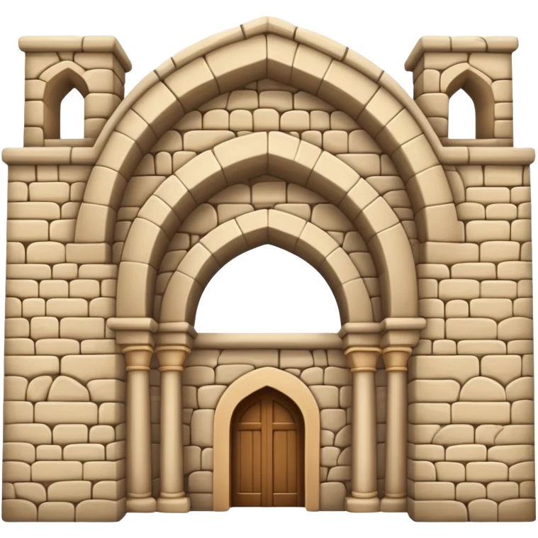 An emoji representing a traditional caravanserai or inn, typically a large, stone building with arches, used as a place for travelers to rest. The design is simple, with a warm, historical architectural style emoji