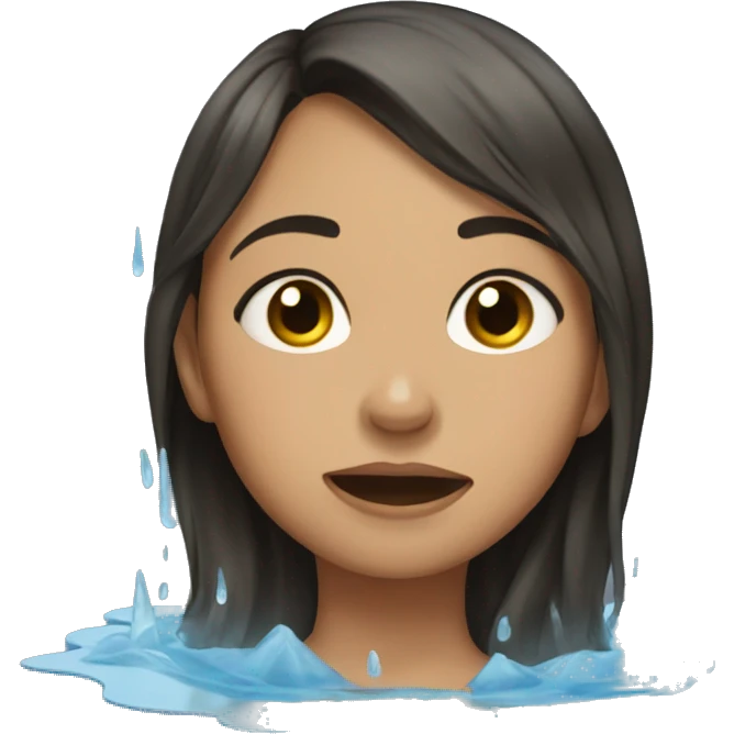 the girl lies in a puddle of tears emoji