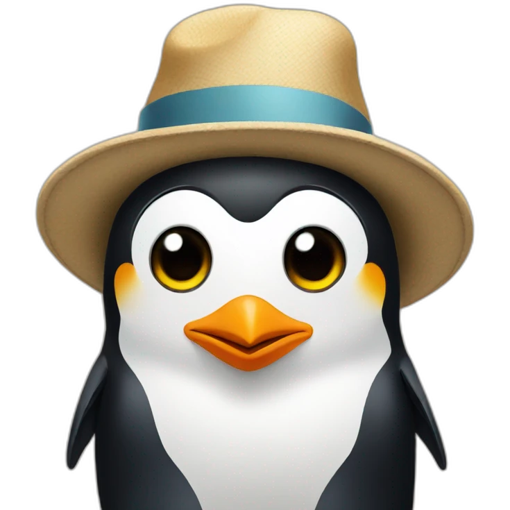 Penguin in a hat emoji