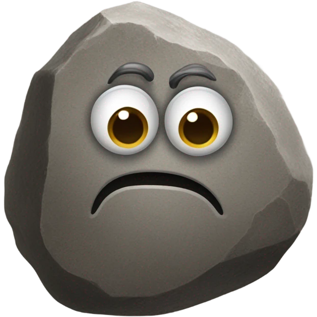 rock with googly eyes emoji