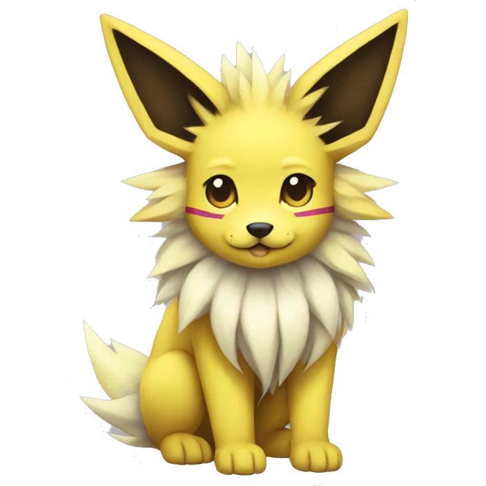 Jolteon with colorful stripes full body emoji